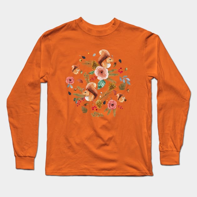 Christmas Squirrels Long Sleeve T-Shirt by ninoladesign